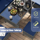 7 Pieces Patio Dining Furniture Set with Soft Cushions and Ottomans by LJGDeals