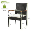 7 Pieces Patio Wicker Dining Set with Detachable Cushion and Umbrella Hole