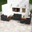 7-Piece Patio Conversation Set with Storage Table & Cushions by LJGDeals