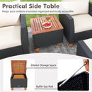 7 Pieces Patio Furniture PE Rattan Sectional Sofa Set with Armchairs and Table-white by LJGDeals