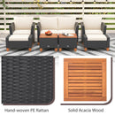 7 Pieces Patio Furniture PE Rattan Sectional Sofa Set with Armchairs and Table-white by LJGDeals
