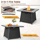 7 Pieces Patio Furniture Set with 35 Inches 50000 BTU Propane Gas Fire Pit Table and Waterproof Cover for Firpit by LJGDeals