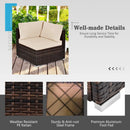 7 Pieces Patio Furniture Set with 35 Inches 50000 BTU Propane Gas Fire Pit Table and Waterproof Cover for Firpit by LJGDeals