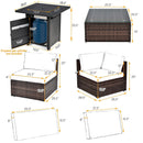 7 Pieces Patio Furniture Set with 28 Inches 50000 BTU Propane Gas Fire Pit Table by LJGDeals