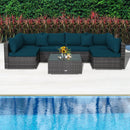 7 Pieces Patio Rattan Furniture Set Sectional Sofa Garden Cushion by LJGDeals