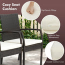 7 Pieces Patio Wicker Cushioned Dining Set with Umbrella Hole by LJGDeals