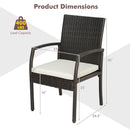 7 Pieces Patio Wicker Cushioned Dining Set with Umbrella Hole by LJGDeals