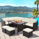 7 Pieces Wicker Patio Furniture Set-White by LJGDeals