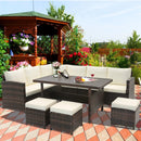7 Pieces Wicker Patio Furniture Set-White by LJGDeals