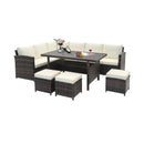 7 Pieces Wicker Patio Furniture Set-White by LJGDeals
