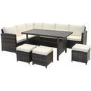 7 Pieces Wicker Patio Furniture Set-White by DirectDeals