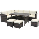 7 Pieces Wicker Patio Furniture Set-White by LJGDeals