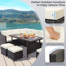 7 Pieces Wicker Patio Furniture Set-White by DirectDeals
