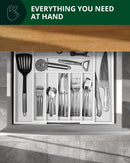 Silverware Drawer Organizer, White (9 Slots)