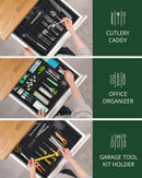 Silverware Drawer Organizer, Black (9 Slots)