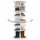 7-Tier Rotating Shoe Rack Tower with 360° Spin - White by DirectDeals