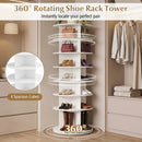 7-Tier Rotating Shoe Rack Tower with 360° Spin - White by LJGDeals