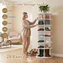 7-Tier Rotating Shoe Rack Tower with 360° Spin - White by LJGDeals