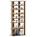 7-Tier Dual Shoe Rack Free Standing Shelves Storage Shelves Concise-Black by LJGDeals
