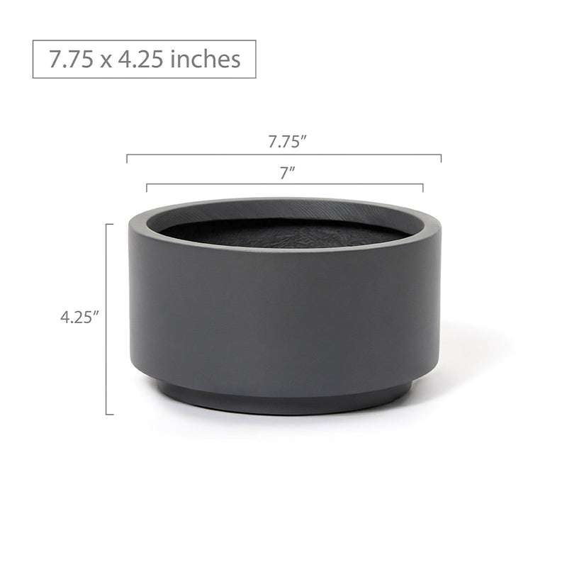 7 inch Charcoal Fiberstone Ceramic Pot