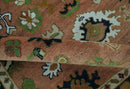 Peach, Blue and Green Traditional Oushak hand knotted 8x10 wool area rug by The Rug Decor