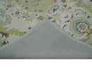 Ivory and Green 8x10 French Design Aubusson Hand Tufted Wool Area Rug by The Rug Decor