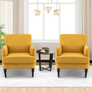 Modern Upholstered Padded Accent Chair with Rubber Wood Legs by LJGDeals