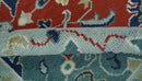 Rust Blue Silver Wool Area Rug Heriz Hand Knotted Traditional