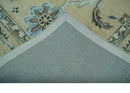 Custom Made Beige, Ivory and Blue Hand Tufted Floral Oriental Oushak wool area rug by The Rug Decor