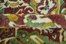 Maroon and Green Hand Knotted Traditional Large Design 8x10 wool area rug by The Rug Decor