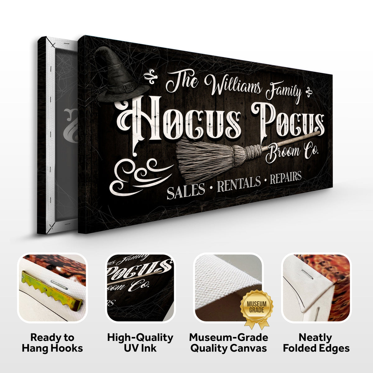 Personalized Hocus Pocus Broom Co. Wall Sign, photo 8 of 10