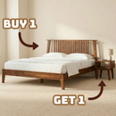 [Buy 1 Get 1] Kaylin Solid Wood Bed Frame & Nightstand by Megsu