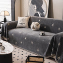 Chenille Camellia Floral Sofa Throw Cover Couch Blanket with Striped Jacquard by Slipcover KAS™