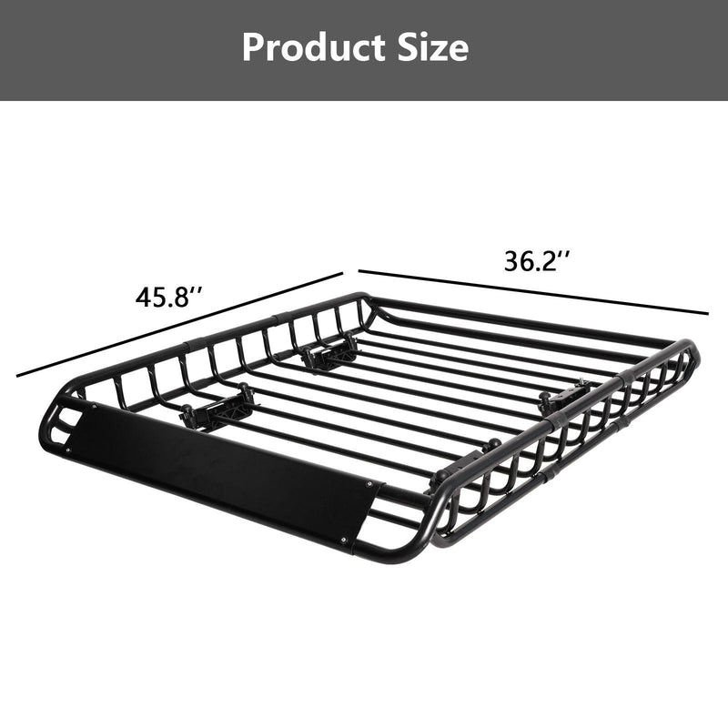 Universal Roof Rack Basket: 45 x 36 Inches Heavy-Duty Rooftop Cargo Rack, 150 lbs Cargo Carrier for SUV, Truck & Car - Black Luggage Holder