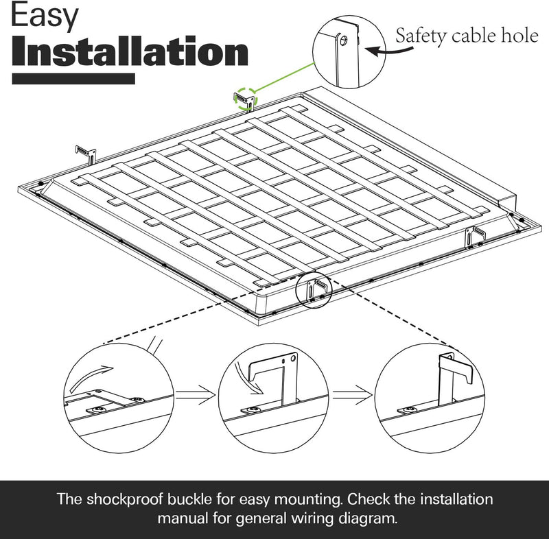 2x4 FT LED Flat Panel Troffer Light, 40/50/60W, 3CCT, 115LM/W, 0-10V Dimmable, DLC Listed (6-PACK)