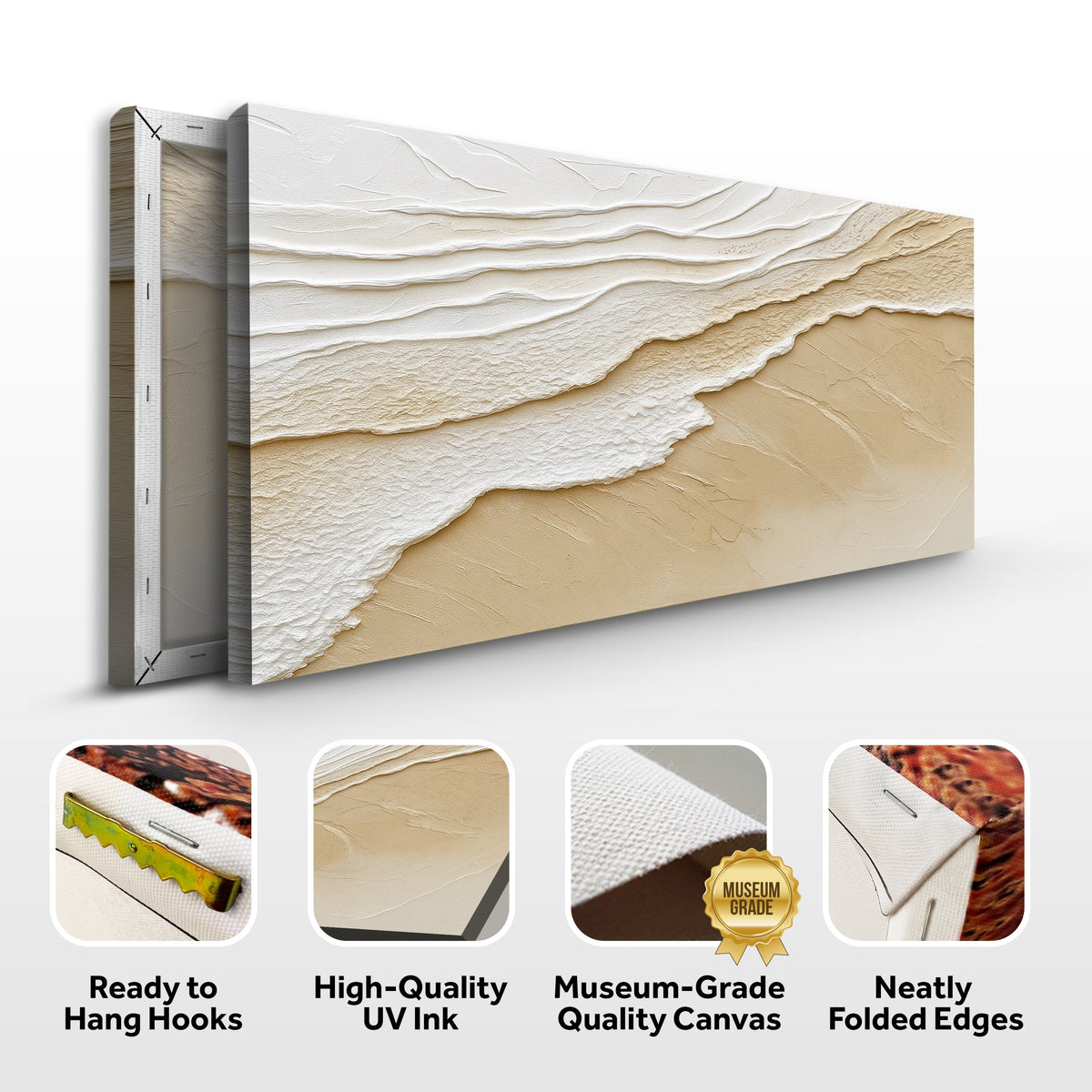 Neutral Ocean Waves Wall Art, photo 8 of 10