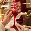 Crystal Stemmed Christmas Wine Glasses Goblets - Set of 2