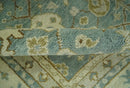 Fine 8x10 Vintage Style Gray and Beige Hand Knotted Traditional wool area rug by The Rug Decor