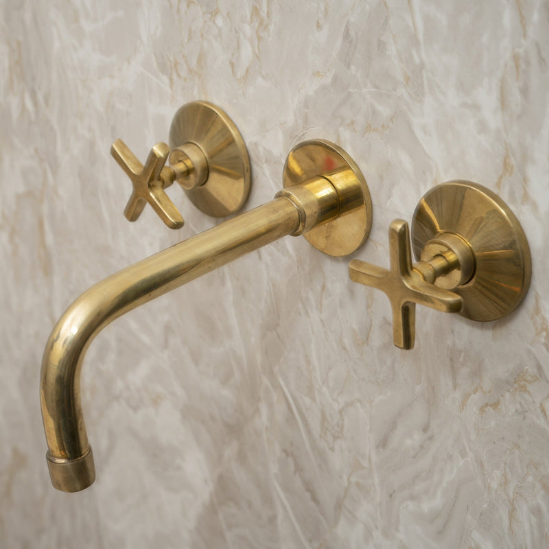 Unlacquered Brass Wall Mounted Bath Faucet