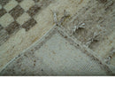 Tribal Custom Made Contemporary Beige Hand knotted Wool Area Rug