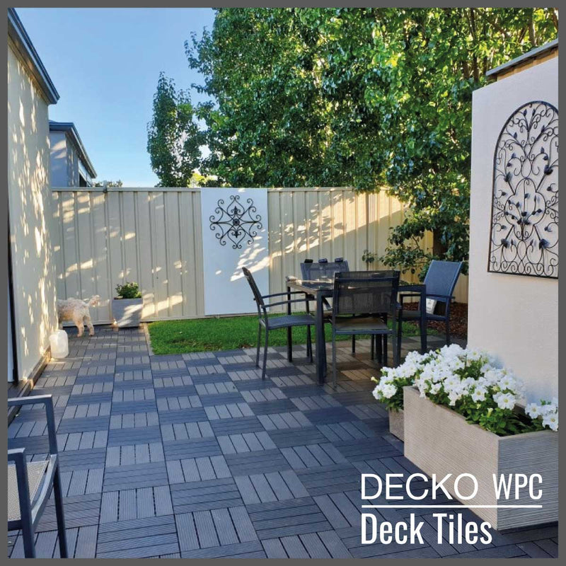 Deck Tile <b>Ramp Edge</b> - for Premium WPC Interlocking Tiles | DECKO (11.8"/3.1"/0.8") - (One Piece)