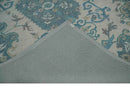 French Design Aubusson 8x10 Ivory and Blue Hand Tufted Wool Area Rug by The Rug Decor