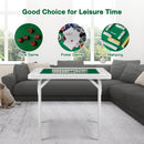 35.4" Folding Mahjong Table Square Poker Table with Cup Holders and Chip Trays