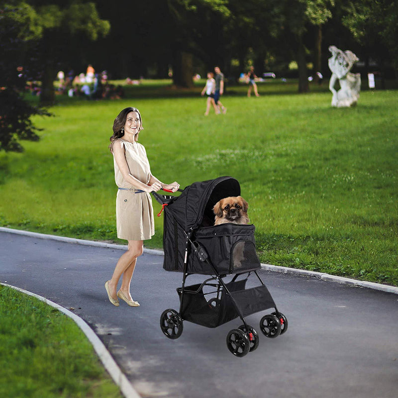 Folding Pet Stroller Elite Jogger Kitten Puppy Easy Walk Dog Cat Small Animals Travel Carrier with 360 Rotating Front Wheel