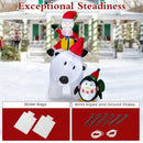 7 Feet Inflatable Santa Claus Riding Bear with Penguin Gift Bags and Gift Box by LJGDeals