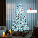 7 Feet Snow Flocked Artificial Christmas Tree with Cool White LED Lights by LJGDeals
