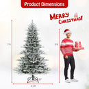 7 Feet Snow Flocked Artificial Christmas Tree with Cool White LED Lights by LJGDeals