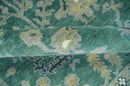 Hand Knotted 8x10 Green and Gray Traditional Turkish Antique Style Wool Area Rug by The Rug Decor