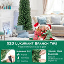 5/6/7/8 Feet Pencil Christmas Tree with 295/392/523/671 Memory Wire Branch Tips and Upgraded Metal Stand by LJGDeals