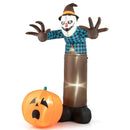 7 FT Inflatable Halloween Haunted Scarecrow Pumpkin Ghost with Built-in LED Lights by LJGDeals